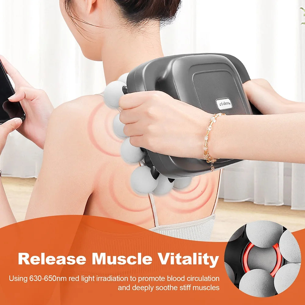 Pistola de masaje de fascia de 16 cabezales, masajeador corporal con vibración de alta frecuencia, masajeador de espalda y cintura, masajeador de cuello y hombros, masajeador muscular.
