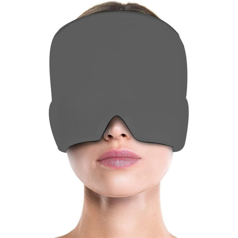Gorro para aliviar la presión, el dolor, la migraña, el gel de hielo, compresas frías, terapia, envoltura de hielo para la cabeza, mascarilla para los ojos.