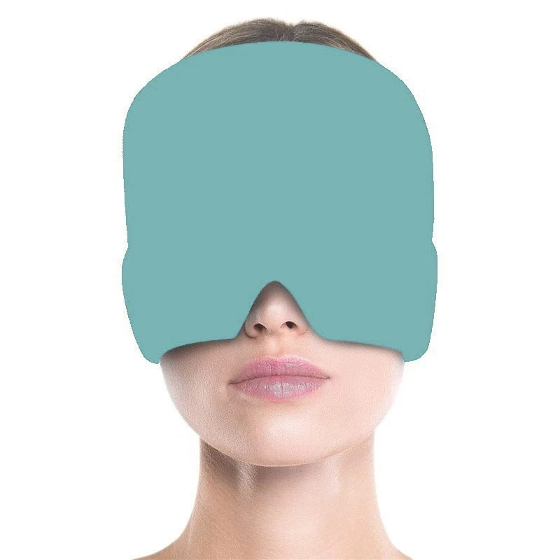 Gorro para aliviar la presión, el dolor, la migraña, el gel de hielo, compresas frías, terapia, envoltura de hielo para la cabeza, mascarilla para los ojos.