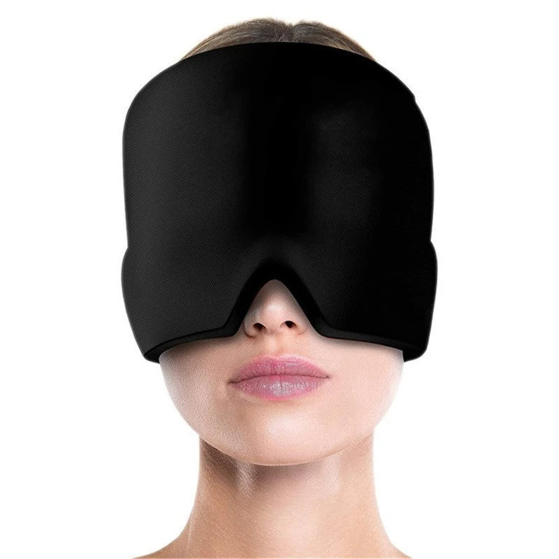 Gorro para aliviar la presión, el dolor, la migraña, el gel de hielo, compresas frías, terapia, envoltura de hielo para la cabeza, mascarilla para los ojos.