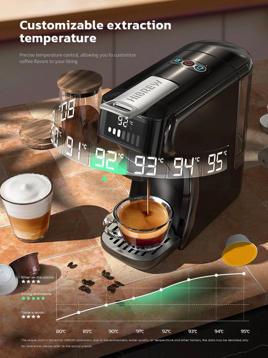 Cafetera de cápsulas HiBREW 6 en 1, para café expreso, capuchino, café frío/caliente, Dolce Gusto, Nespresso y café en polvo H1B