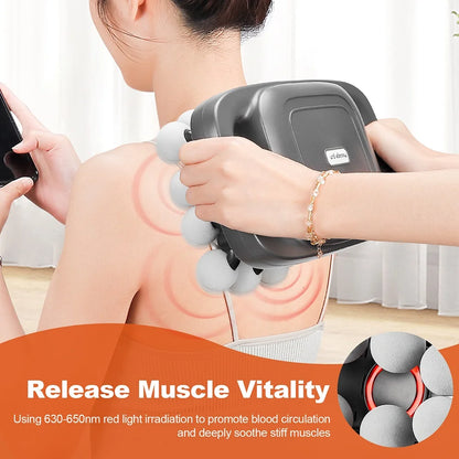 Pistola de masaje de fascia de 16 cabezales, masajeador corporal con vibración de alta frecuencia, masajeador de espalda y cintura, masajeador de cuello y hombros, masajeador muscular.