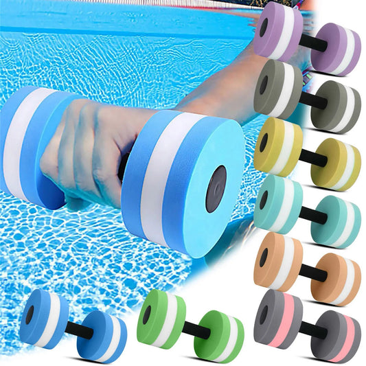Mancuernas flotantes de espuma EVA para agua, mancuernas de piscina, ejercicios aeróbicos acuáticos, fitness