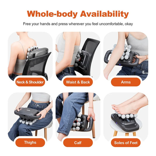 Pistola de masaje de fascia de 16 cabezales, masajeador corporal con vibración de alta frecuencia, masajeador de espalda y cintura, masajeador de cuello y hombros, masajeador muscular.